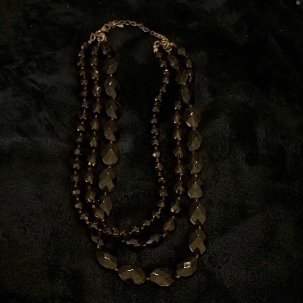 Elegant Brown Beaded Necklace